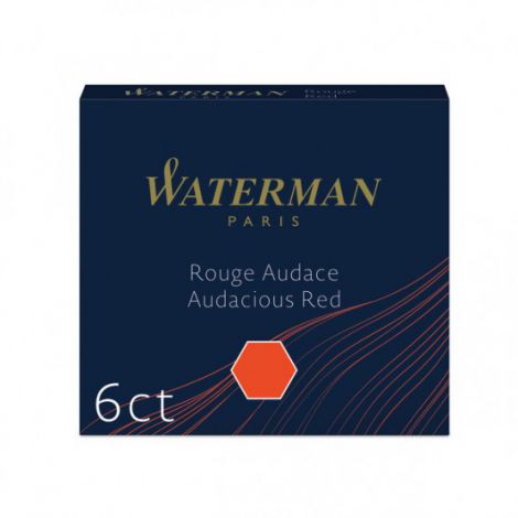 Naboje do Pióra wiecznego Waterman Krótkie Czerwone 6szt